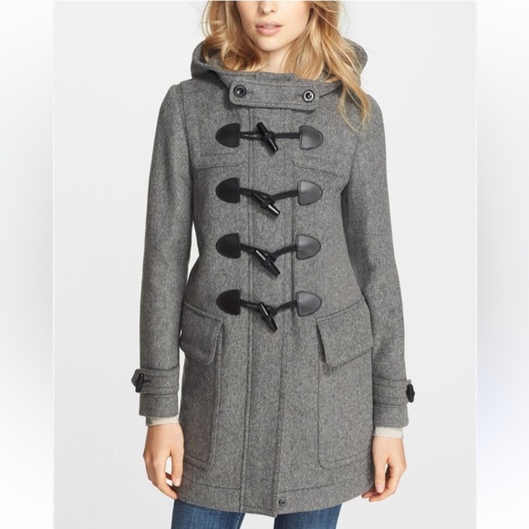Burberry Jackets & Blazers - BURBERRY BRIT | Finsdale Gray Wool Duffle Coat with Toggle Closures Size US 2